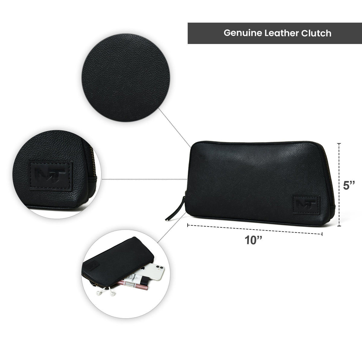Classy Leather Bags Classic Black Leather Clutch - AVBL MRKT (7)
