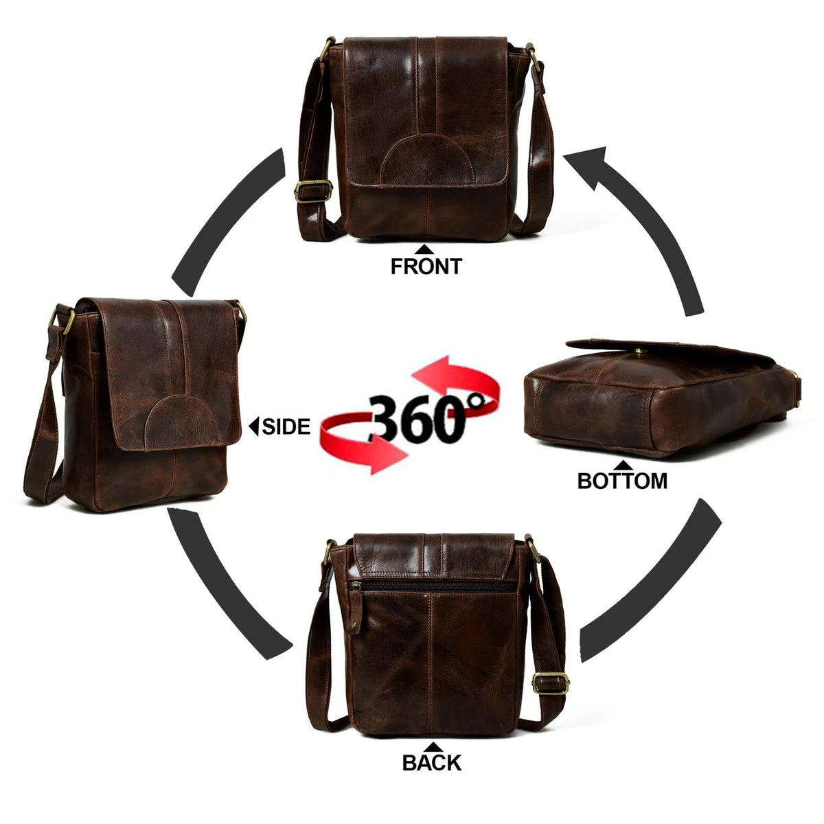 Classy Leather Bags Cocoa Classic Messenger Bag - AVBL MRKT (4)