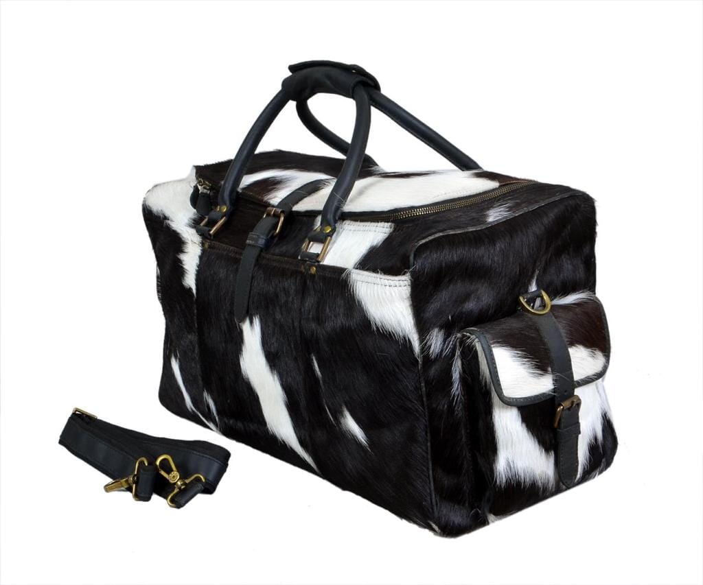 Classy Leather Bags Cowhide Hair on Leather Travel Bag - AVBL MRKT (2)