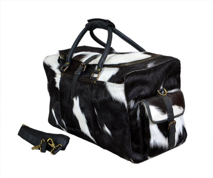 Classy Leather Bags Cowhide Hair on Leather Travel Bag - AVBL MRKT (2)