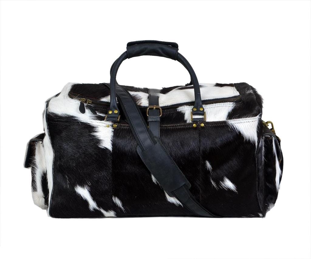 Classy Leather Bags Cowhide Hair on Leather Travel Bag - AVBL MRKT (4)