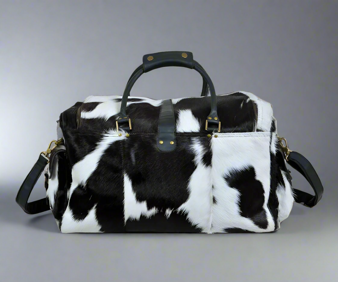 Classy Leather Bags Cowhide Hair on Leather Travel Bag - AVBL MRKT (6)