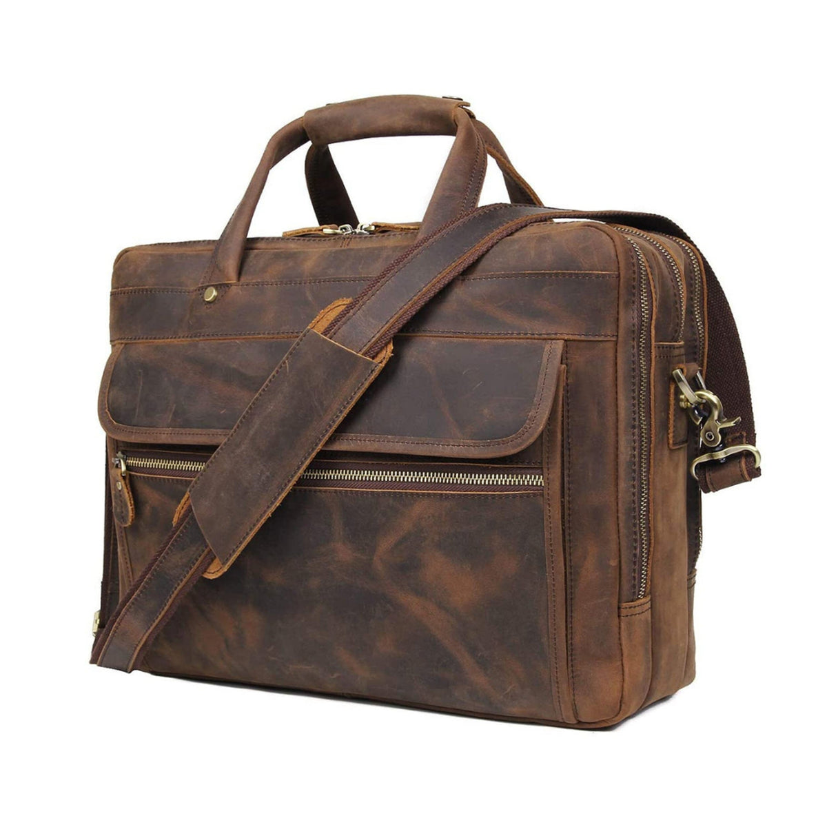 Classy Leather Bags Crazy Horse Leather Briefcase - AVBL MRKT (1)
