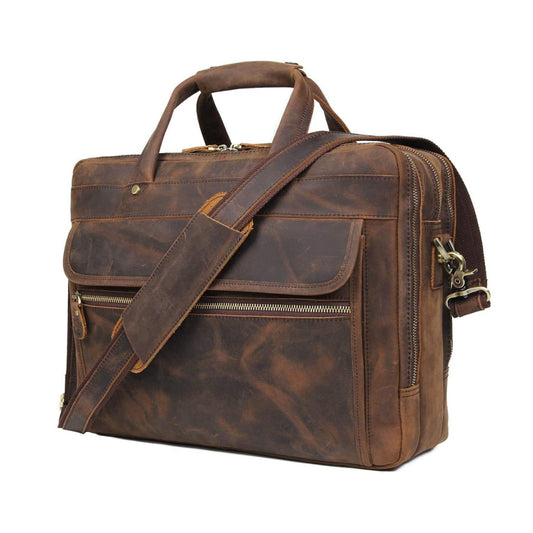 Classy Leather Bags Crazy Horse Leather Briefcase - AVBL MRKT (1)