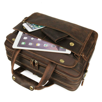 Classy Leather Bags Crazy Horse Leather Briefcase - AVBL MRKT (2)