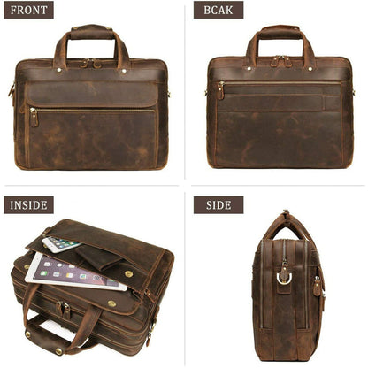 Classy Leather Bags Crazy Horse Leather Briefcase - AVBL MRKT (6)