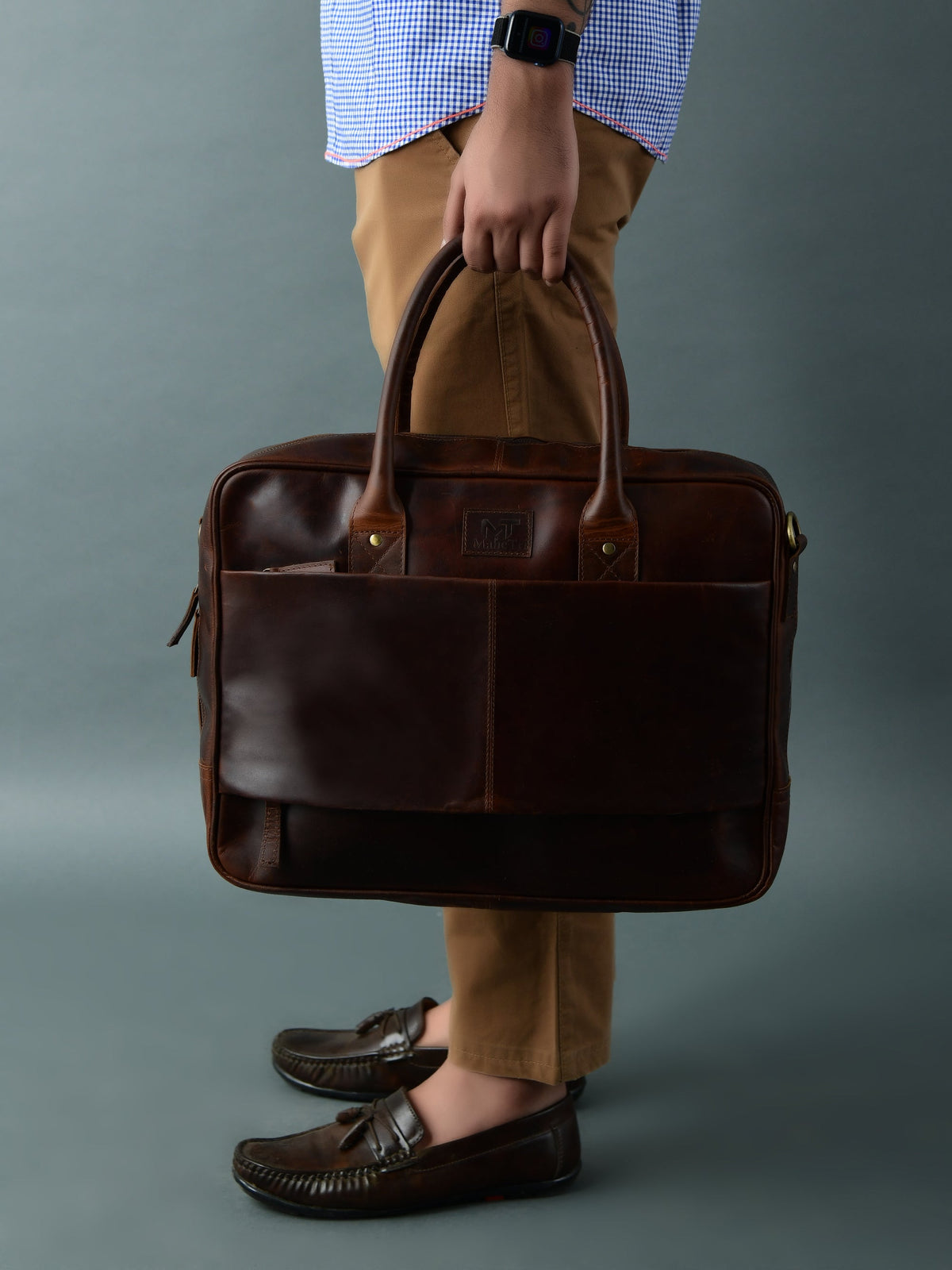 Classy Leather Bags Crimson Contemporary Briefcase - AVBL MRKT (2)
