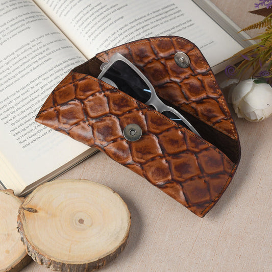 Classy Leather Bags Croco Leather Sunglasses Cover - AVBL MRKT (1)