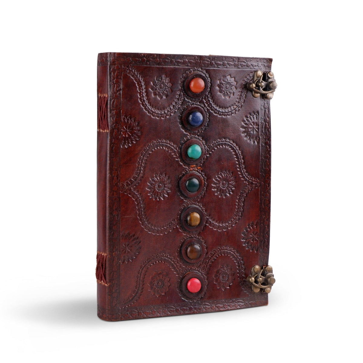 Classy Leather Bags Dark Brown 7 Stones Leather Diary - AVBL MRKT (1)