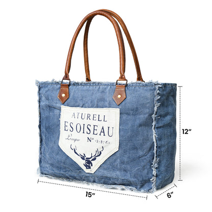 Classy Leather Bags Denim Boho Chic Canvas Shoulder Bag - AVBL MRKT (7)