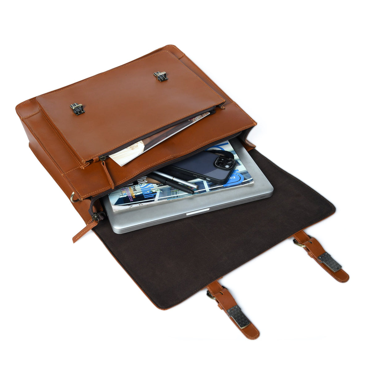 Classy Leather Bags Denver Office Briefcase - AVBL MRKT (2)