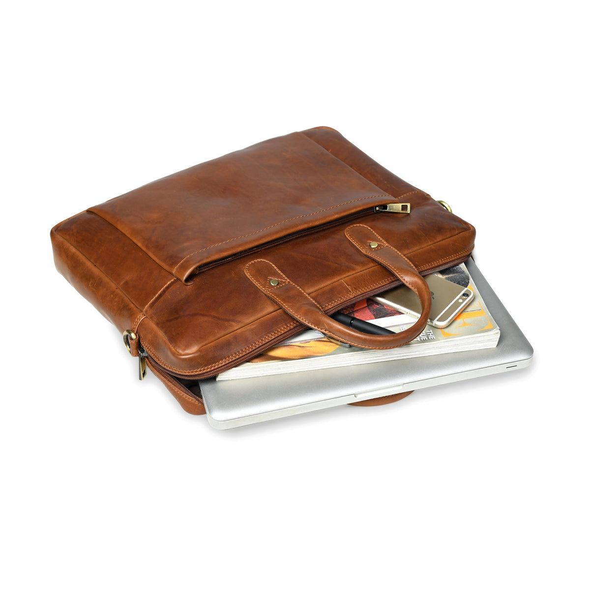 Classy Leather Bags Denver Slim Laptop Briefcase - AVBL MRKT (7)