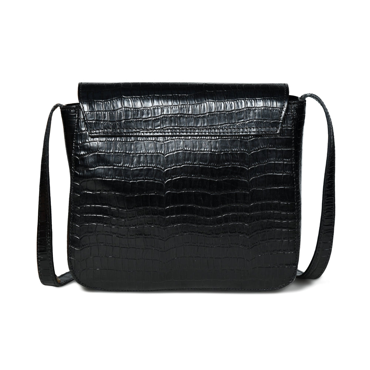 Classy Leather Bags Diva Black Croco Sling Bag - AVBL MRKT (4)