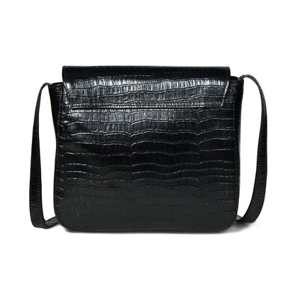 Classy Leather Bags Diva Black Croco Sling Bag - AVBL MRKT (4)