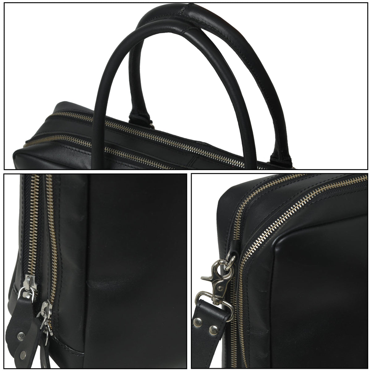Classy Leather Bags Dixon Black Buffalo Leather Laptop Briefcase - AVBL MRKT (10)