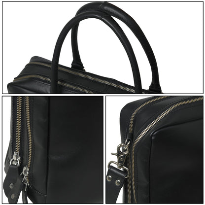 Classy Leather Bags Dixon Black Buffalo Leather Laptop Briefcase - AVBL MRKT (10)
