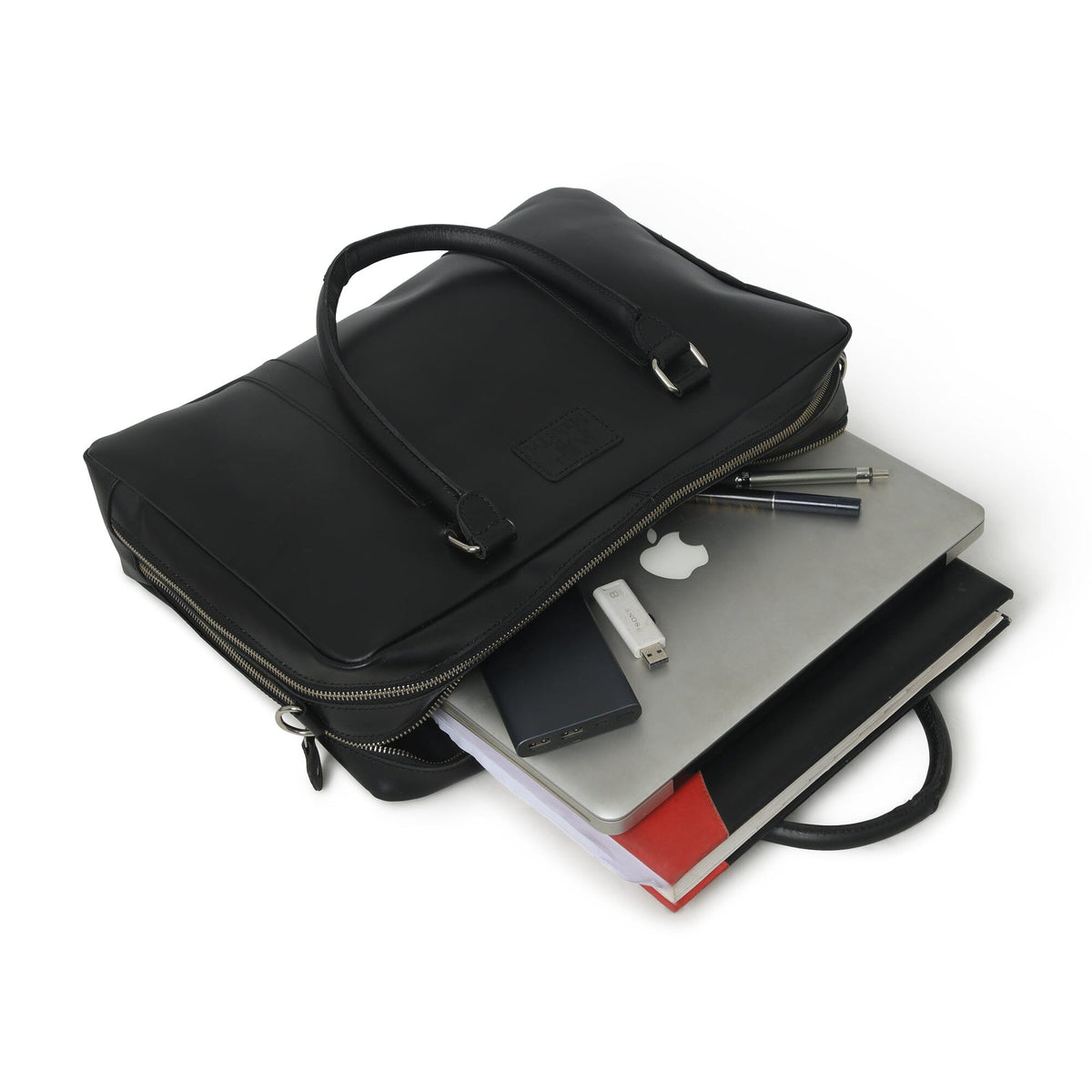 Classy Leather Bags Dixon Black Buffalo Leather Laptop Briefcase - AVBL MRKT (8)