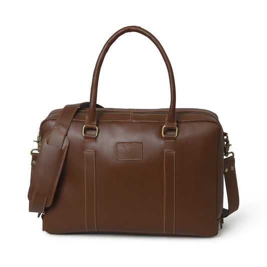 Classy Leather Bags Dixon Brown Buffalo Leather Laptop Office Briefcase - AVBL MRKT (1)