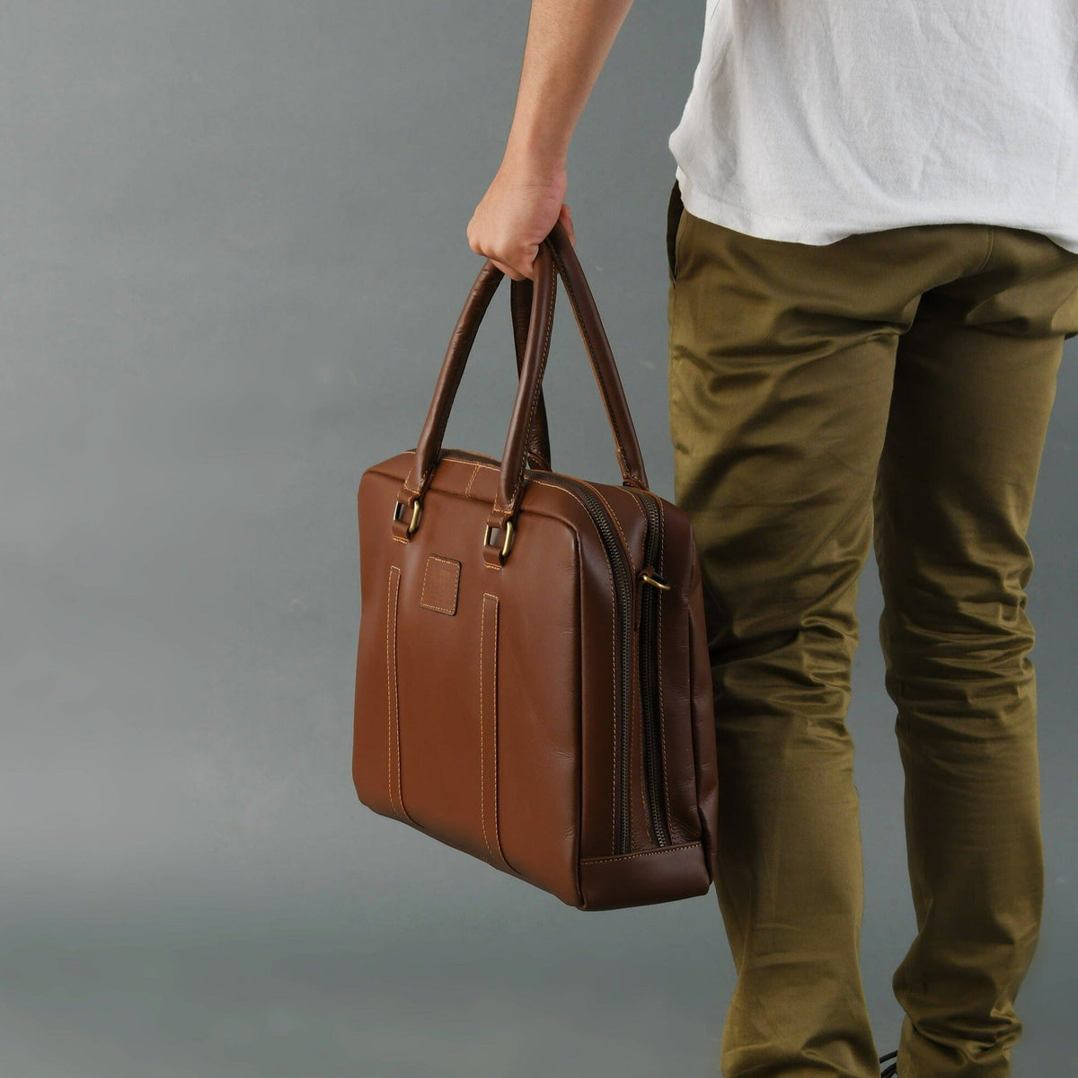 Classy Leather Bags Dixon Brown Buffalo Leather Laptop Office Briefcase - AVBL MRKT (3)