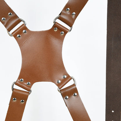 Classy Leather Bags Double Camera Strap Harness- Brown - AVBL MRKT (2)