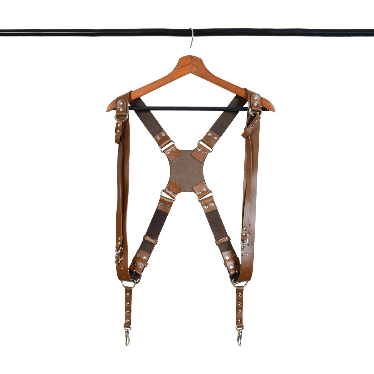 Classy Leather Bags Double Camera Strap Harness- Brown - AVBL MRKT (3)