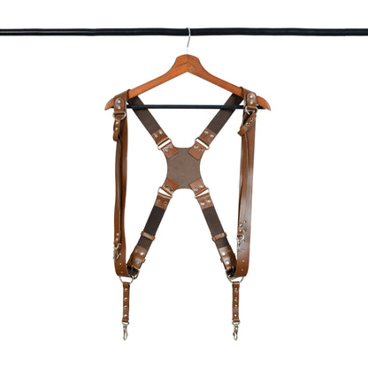 Classy Leather Bags Double Camera Strap Harness- Brown - AVBL MRKT (3)