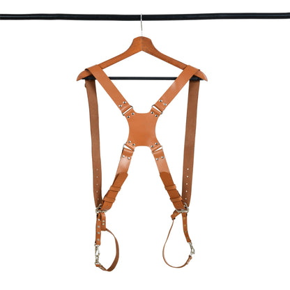 Classy Leather Bags Double Camera Strap Harness- Tan Brown - AVBL MRKT (1)