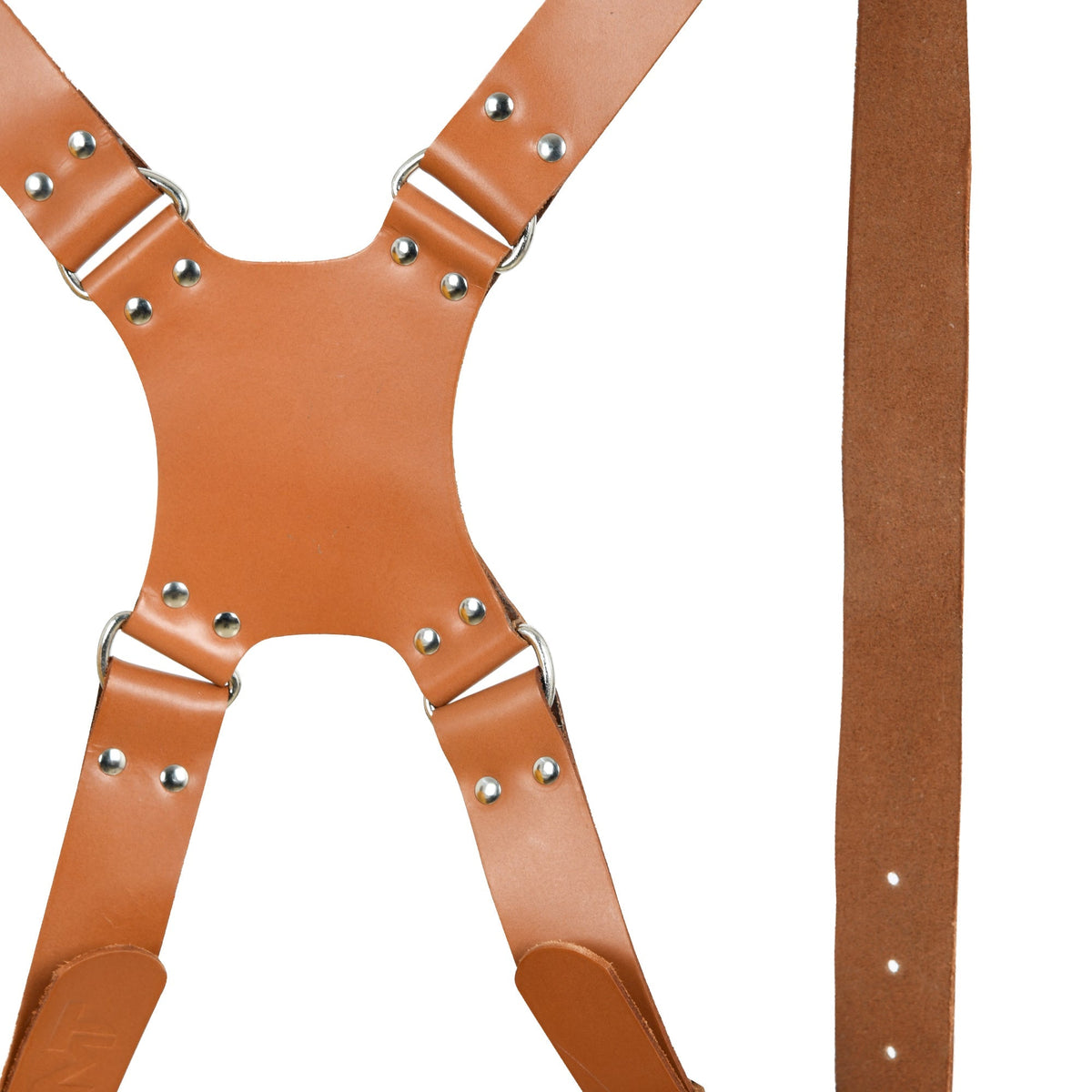 Classy Leather Bags Double Camera Strap Harness- Tan Brown - AVBL MRKT (2)