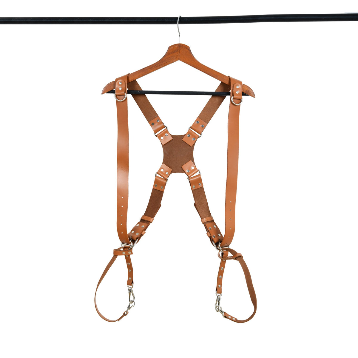 Classy Leather Bags Double Camera Strap Harness- Tan Brown - AVBL MRKT (3)