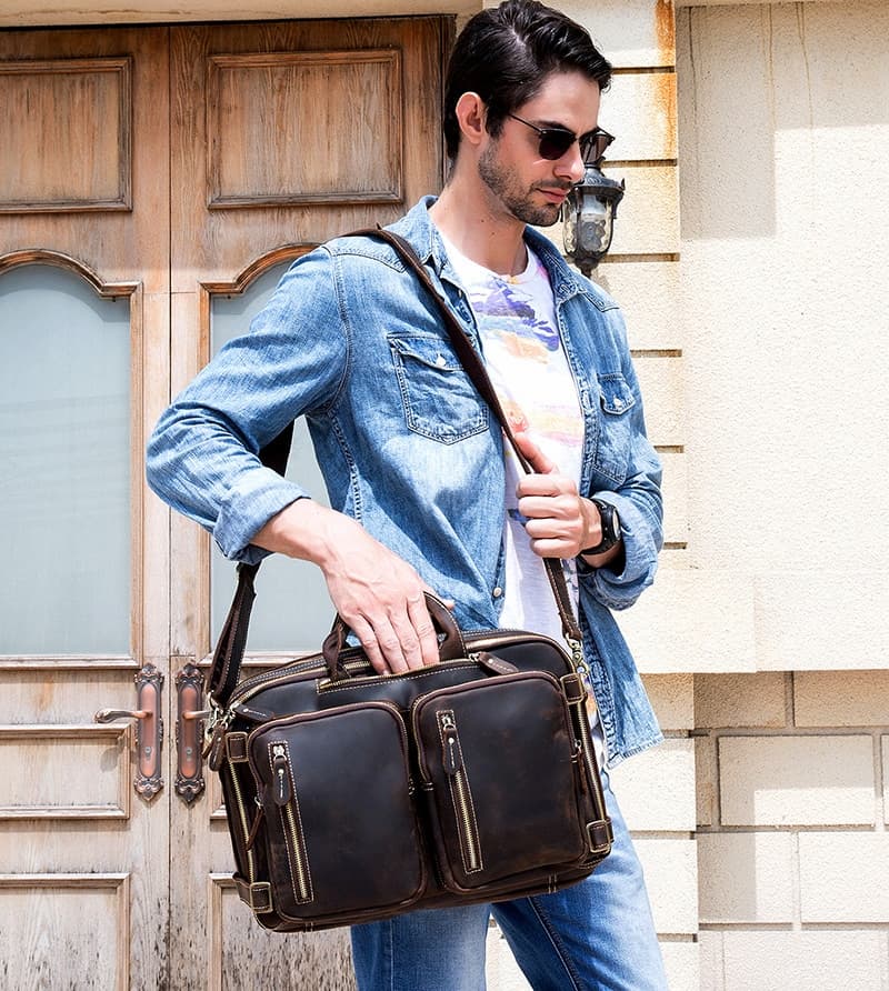 Classy Leather Bags Dublin Leather Backpack Briefcase 2-in-1 - AVBL MRKT (10)