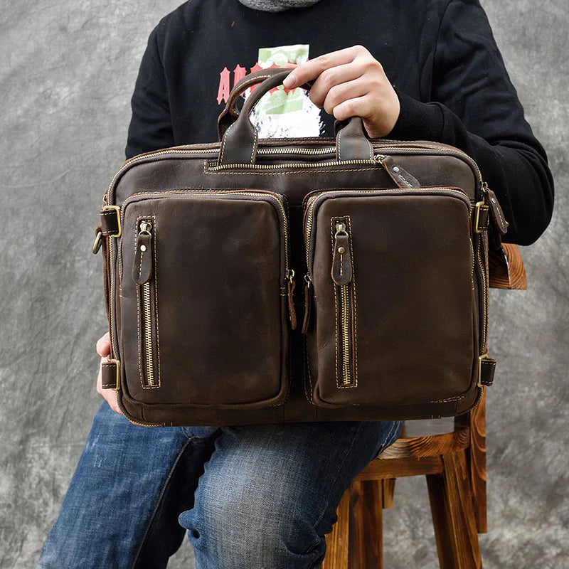 Classy Leather Bags Dublin Leather Backpack Briefcase 2-in-1 - AVBL MRKT (2)