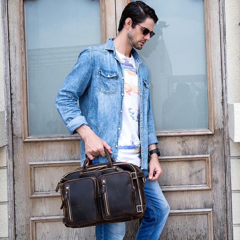 Classy Leather Bags Dublin Leather Backpack Briefcase 2-in-1 - AVBL MRKT (9)