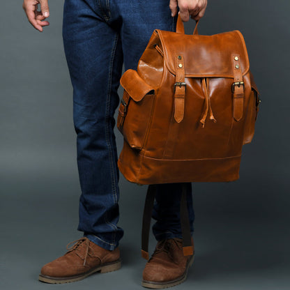 Classy Leather Bags Earthen Leather Laptop Backpack - AVBL MRKT (3)