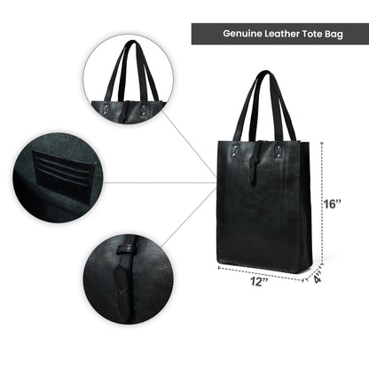 Classy Leather Bags Ebony Elegance Leather Tote - AVBL MRKT (10)