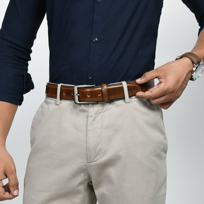 Classy Leather Bags Eclipse Walnut Brown Leather Belt - AVBL MRKT (3)