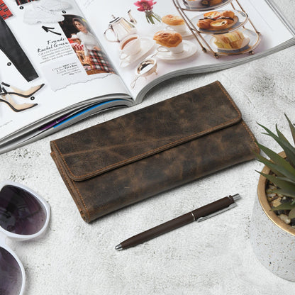 Classy Leather Bags Ellison Ladies Wallet- Walnut Brown - AVBL MRKT (2)