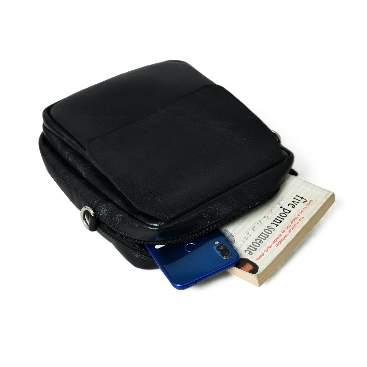 Classy Leather Bags Enzo Black Side Messenger - AVBL MRKT (11)