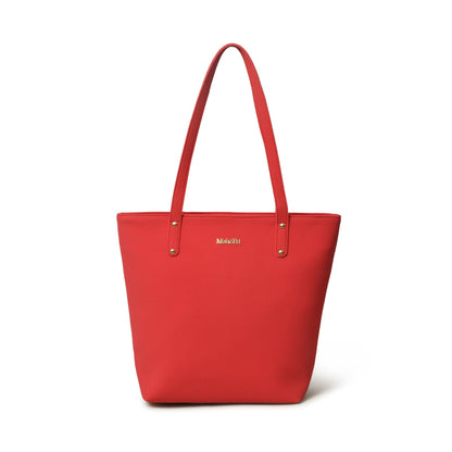 Classy Leather Bags Era Vegan Leather Tote - Coral Red - AVBL MRKT (1)