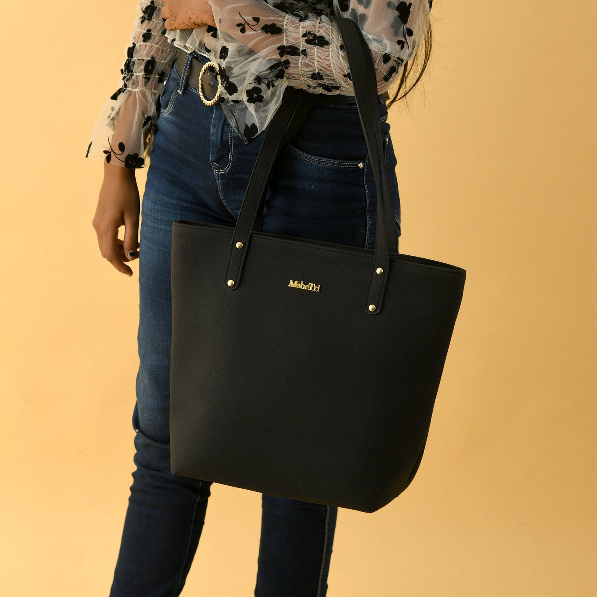 Classy Leather Bags Era Vegan Leather Tote - Midnight Black - AVBL MRKT (2)