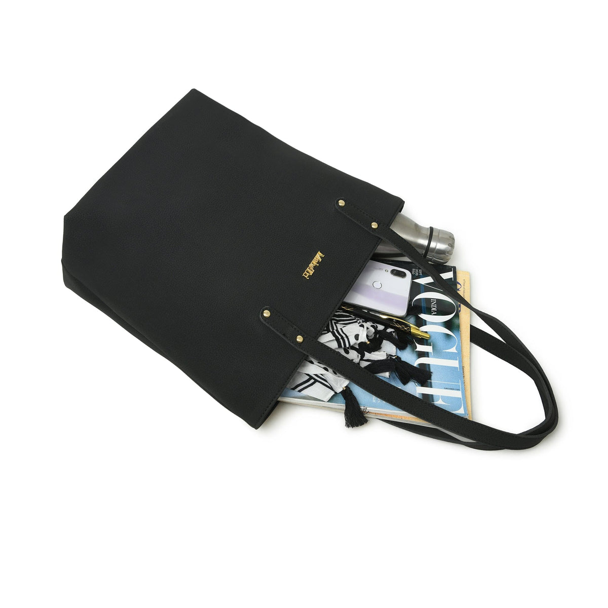 Classy Leather Bags Era Vegan Leather Tote - Midnight Black - AVBL MRKT (3)