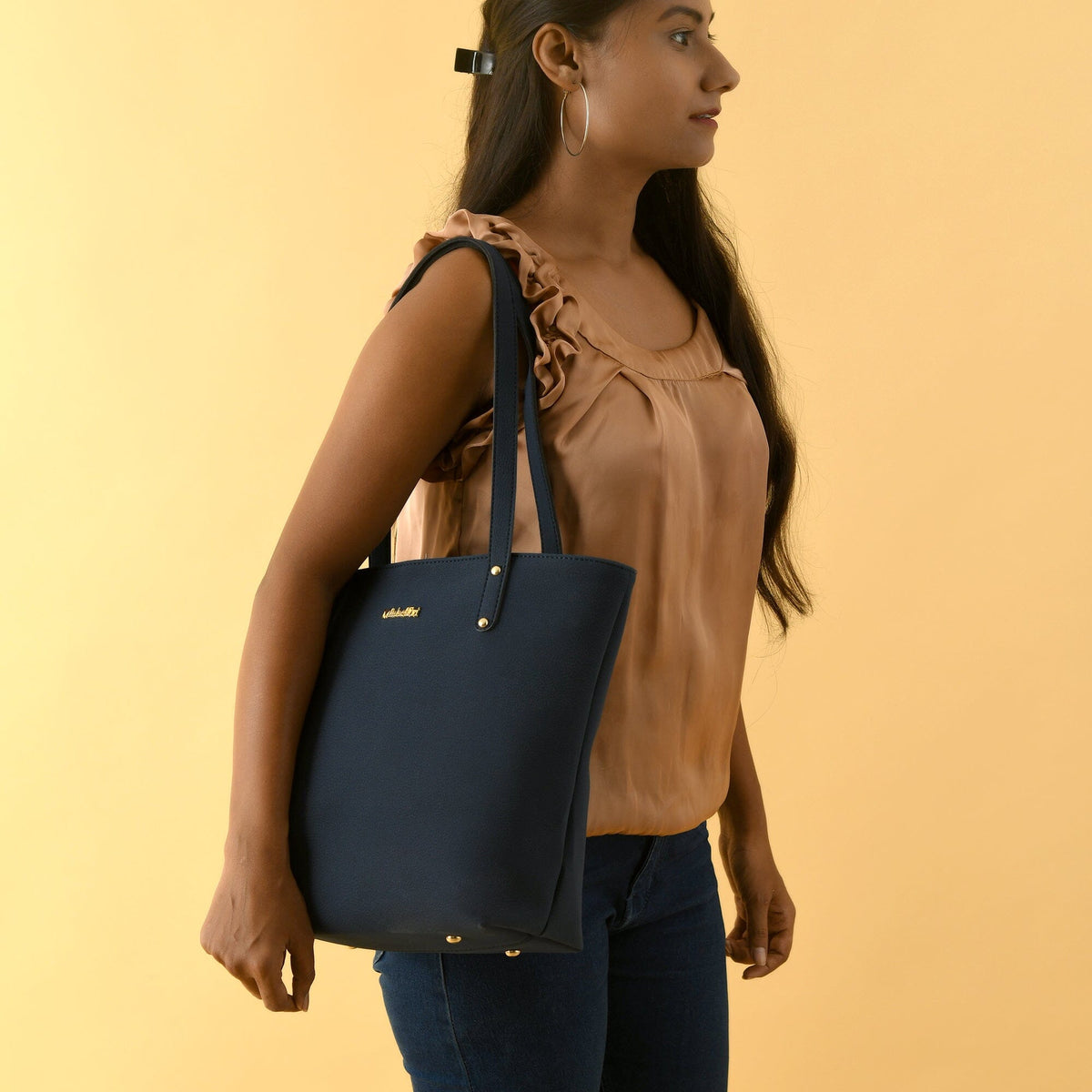 Classy Leather Bags Era Vegan Leather Tote - Navy Blue - AVBL MRKT (2)