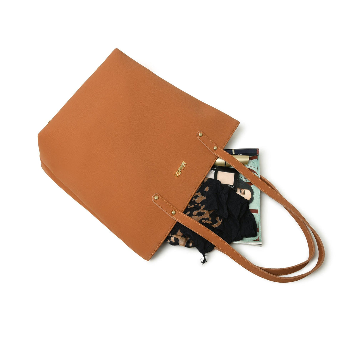 Classy Leather Bags Era Vegan Leather Tote - Tan Brown - AVBL MRKT (6)