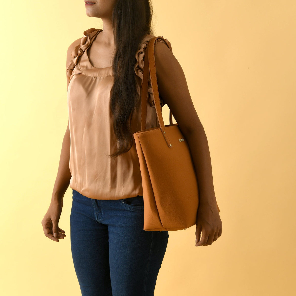Classy Leather Bags Era Vegan Leather Tote - Tan Brown - AVBL MRKT (8)