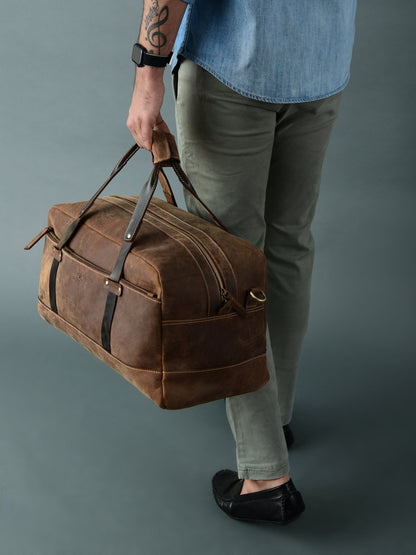 Classy Leather Bags Espresso Elegance Carry on Duffle - AVBL MRKT (3)