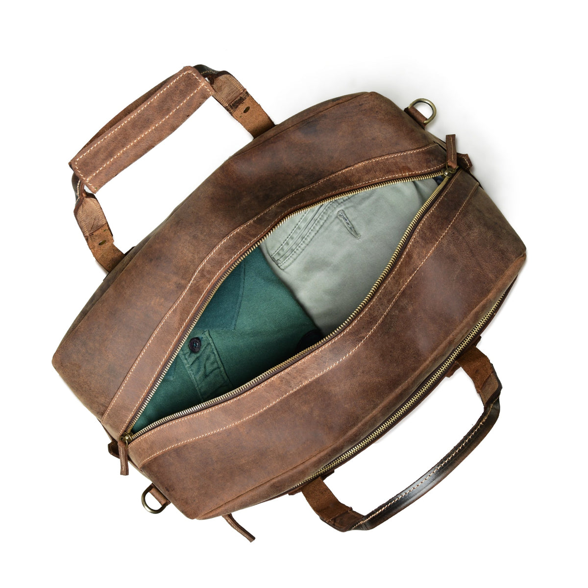 Classy Leather Bags Espresso Elegance Carry on Duffle - AVBL MRKT (6)