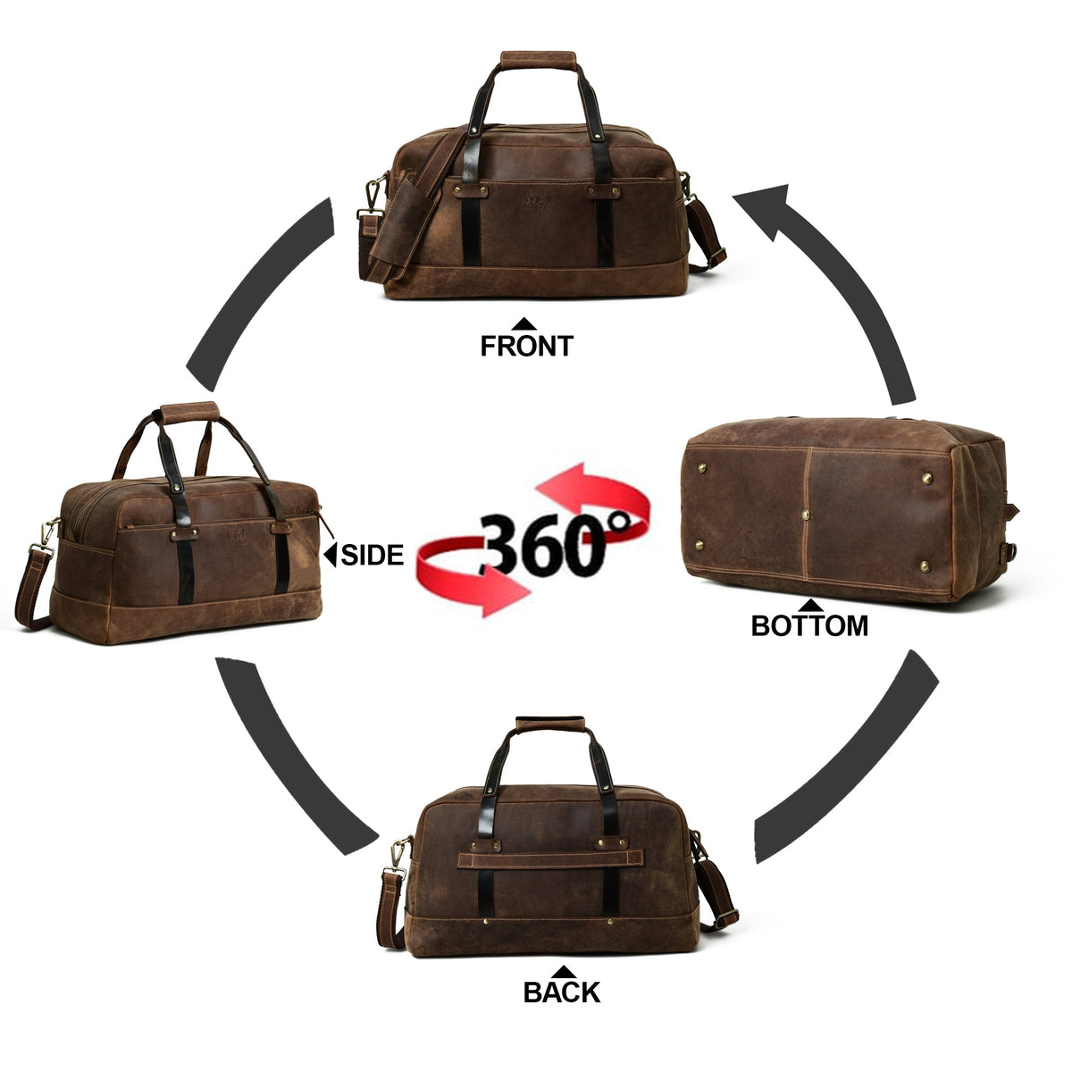 Classy Leather Bags Espresso Elegance Carry on Duffle - AVBL MRKT (8)