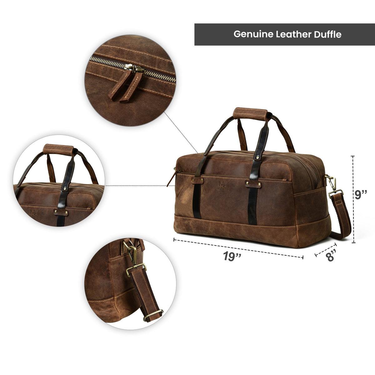 Classy Leather Bags Espresso Elegance Carry on Duffle - AVBL MRKT (9)