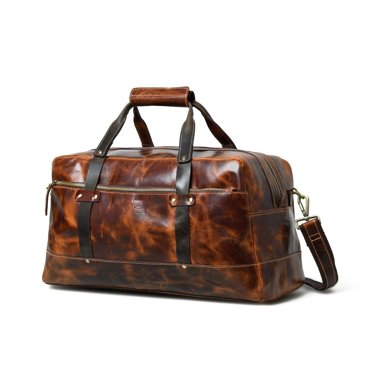 Classy Leather Bags Espresso Elegance Carry on Duffle, Saddle Tan - AVBL MRKT (1)