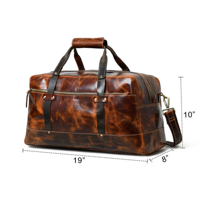 Classy Leather Bags Espresso Elegance Carry on Duffle, Saddle Tan - AVBL MRKT (10)