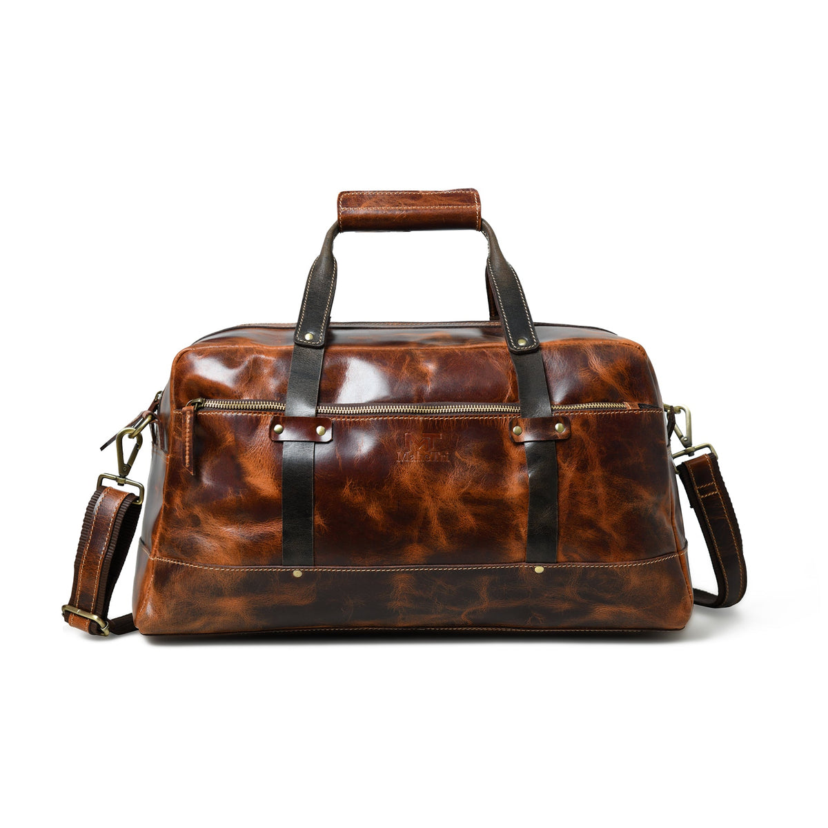 Classy Leather Bags Espresso Elegance Carry on Duffle, Saddle Tan - AVBL MRKT (2)